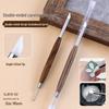 Double-Ended Sandalwood Carving & Glue Mixing Pen: Comfortable Grip, Multi-Functional Silicone Nail Art Tool.