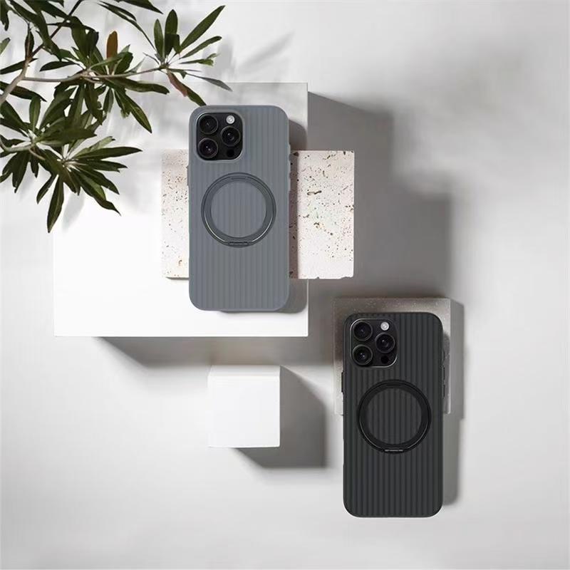 Für IPhone 16 Wellenförmige Magnetische Halterung Handyhülle UV Excimer für Apple 15 Promax High-End Skin Feel Hülle