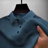 Golf Shirt Men Summer New Men's Lop-up Hollow Short-sleeved Polo Shirt Ice Silk Cool T-shirt Male