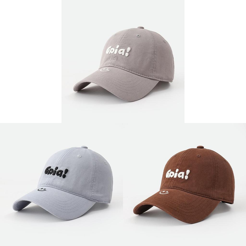 Cotton Baseball Cap With Embroidered Letters Sun Protection For Adults