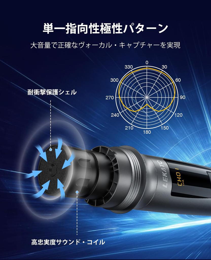 LEKATO Rechargeable Wireless Dynamic Microphone, UHF Handheld Microphone with Mini Receiver, Ideal for Meetings, Karaoke, and Home Parties (Set of 2)