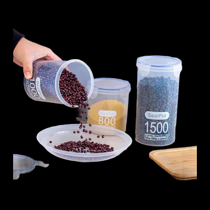 Plastic Transparent Sealed Storage Jar