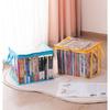 Transparent Foldable Book Storage Organizer With Zipper Lid Portable Handles For Home Office Student Dorm Use