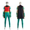 Robin Superhero Halloween Cosplay Costume Jumpsuit with Cape