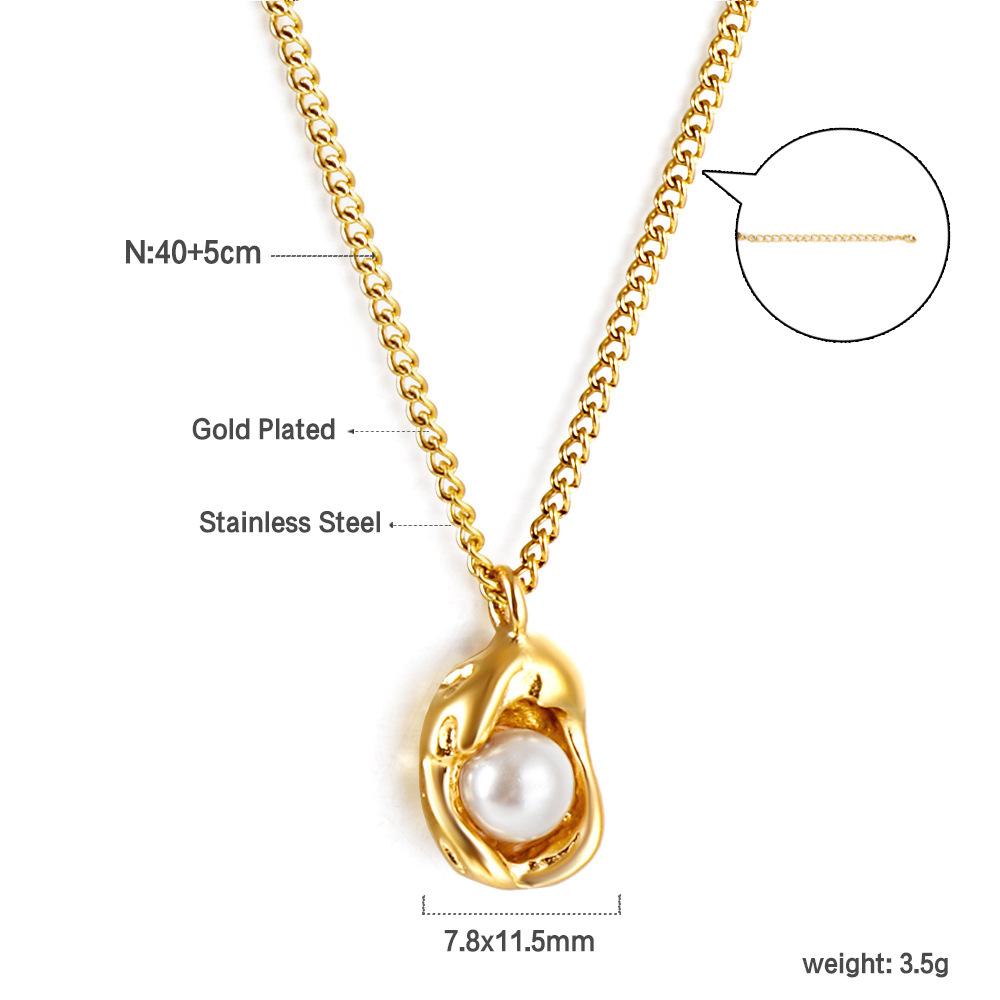 Cross-Border INS Women's Stainless Steel Sweater Chain Necklace Bamboo Chain European American Niche Design Fashionable Light