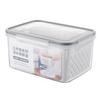Transparent Plastic Refrigerator Storage Box with Drain Basket
