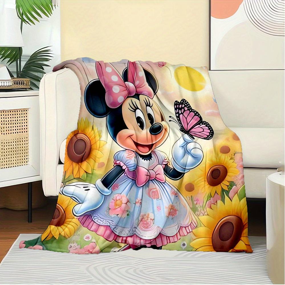 1pc Velvet Bedding Throw Blanket - Cute Minnie Mouse Design, Soft and Warm for Sofa Cover,