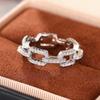 925 Sterling Silber Cuban Link Kette Ringe für Damen Buling Mikro Pavé Zirkonia Fingerring Verlobungsschmuck