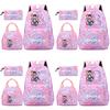 3Pcs/set 26 English Letter Kpop Printed Backpack Handbag Pencil Case for Teenger Student Girl Boy Schoolbag Kid Bookbag Large Capacity Travel Bag Gift