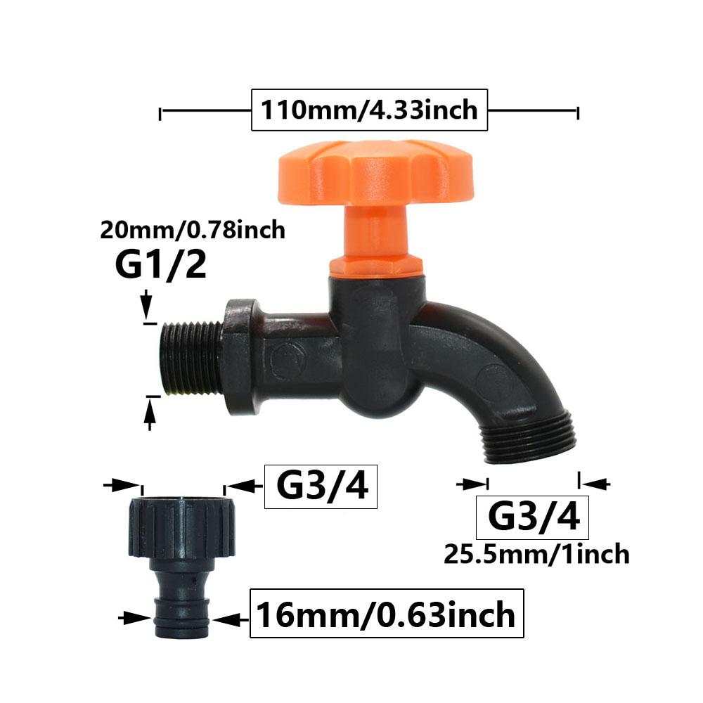 1000L S60 IBC Tank Tap Nipple 3/4" Thread Fitting 16mm Nipple Garden Hose Quick Connector Rainwater Collection Bucke Water Valve