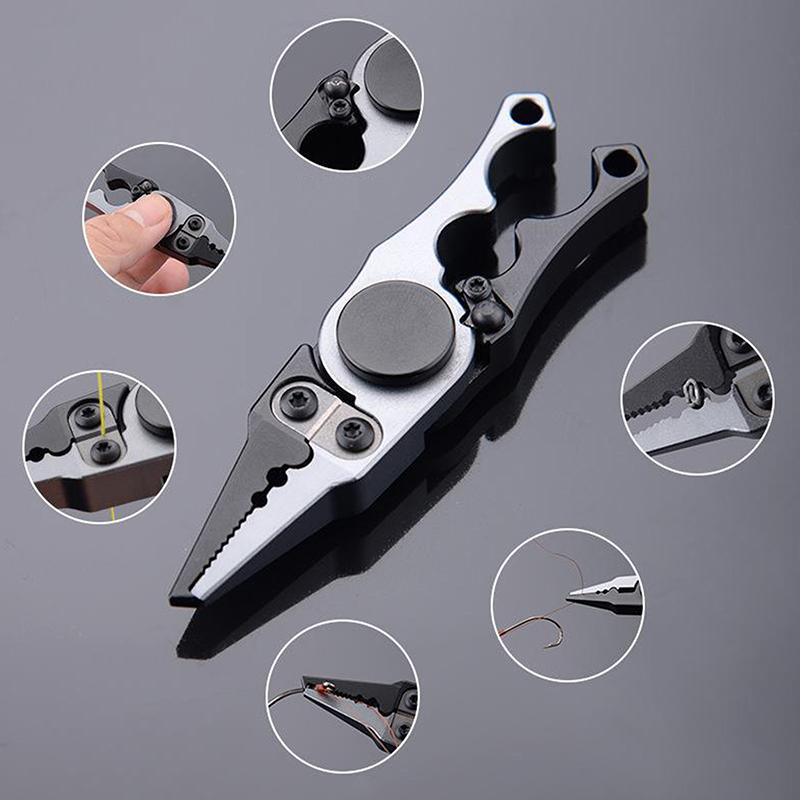 Durable Aluminum Alloy Fishing Pliers With Gyro And Tungsten Steel Blade For Easy Catches Fishing Equipment Fishing Tools