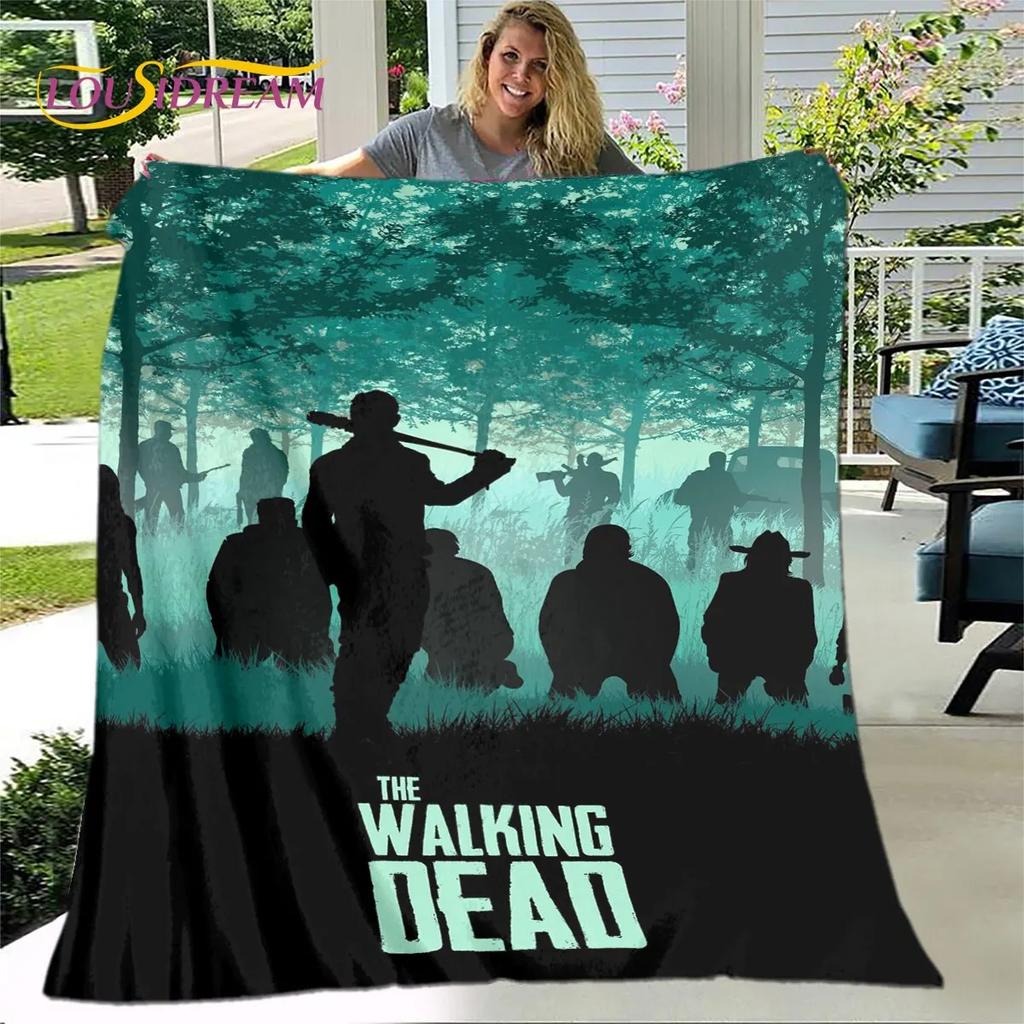 The Walking Dead Korku Yumuşak Peluş Battaniye, Flanel Battaniye Atmak Battaniye Oturma Odası Yatak Odası Yatak Kanepe Piknik Örtüsü Bettdecke