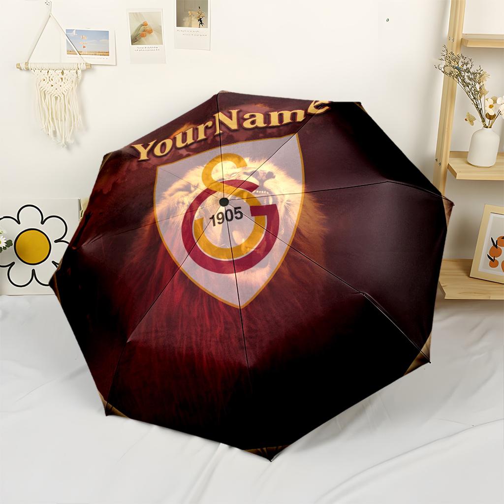 Galatasaray1 Personalized Name Umbrella Automatic Umbrella with 8-Rib Durable Plastic Iron Travel Essential Elegant Spiritual Gift