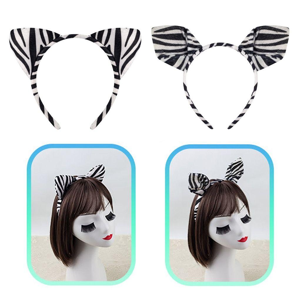 Fashion Animal Ears Kid Costume Headband Stripes Design Cartoon Hairband Costume Accessories Hair Ornament Children Events