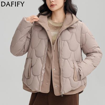 Moda donna casual autunno inverno tinta unita stampa maniche lunghe giacche e cappotti piumini
