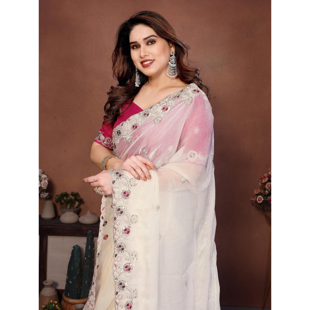 Royal Wedding Collection Soft Fendy Chiffon Silk Saree