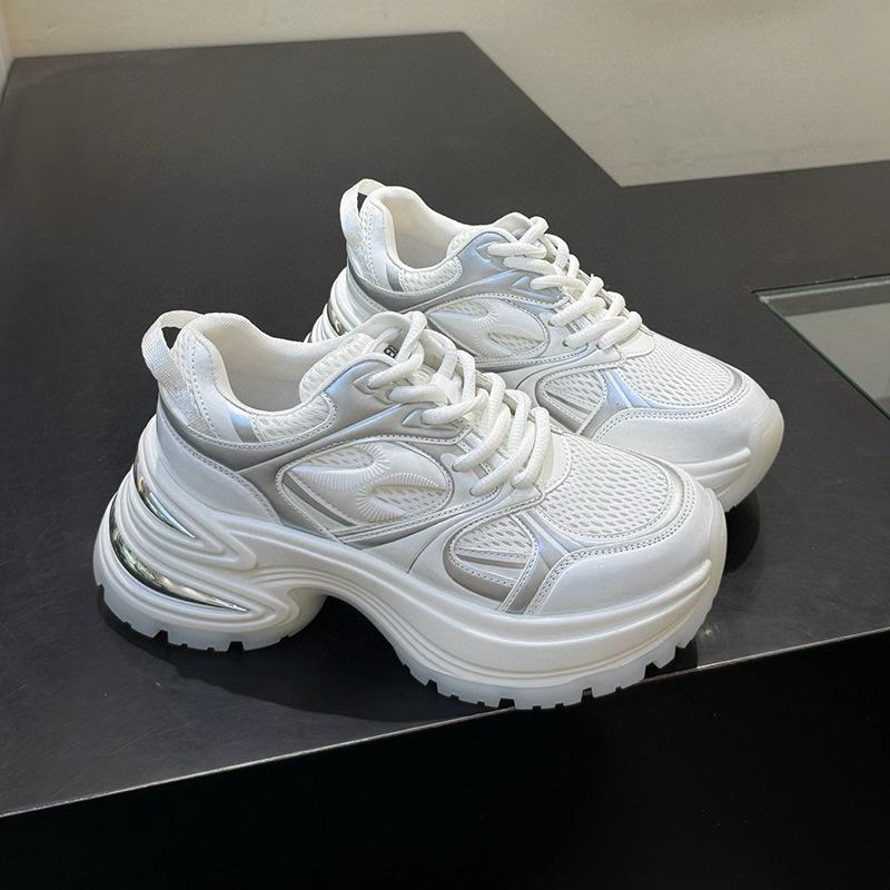 

7 dad shoes women s summer new mesh breathable leather thick-soled small casual sports shoes 40 белый