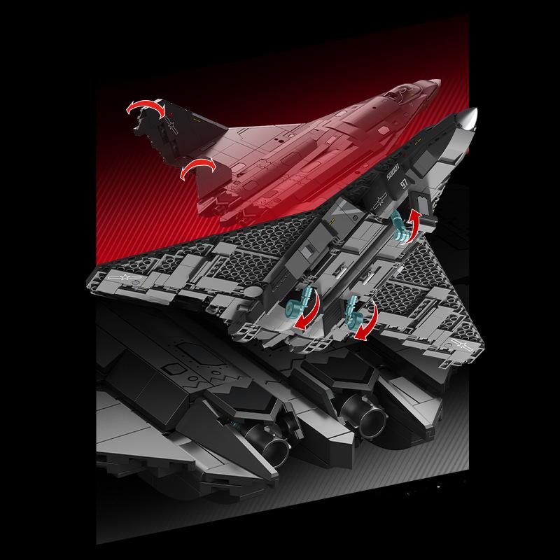 735PCS Military Series Air Force Sixth-generation Fighter Jet Building Block Children's Toys No BOX