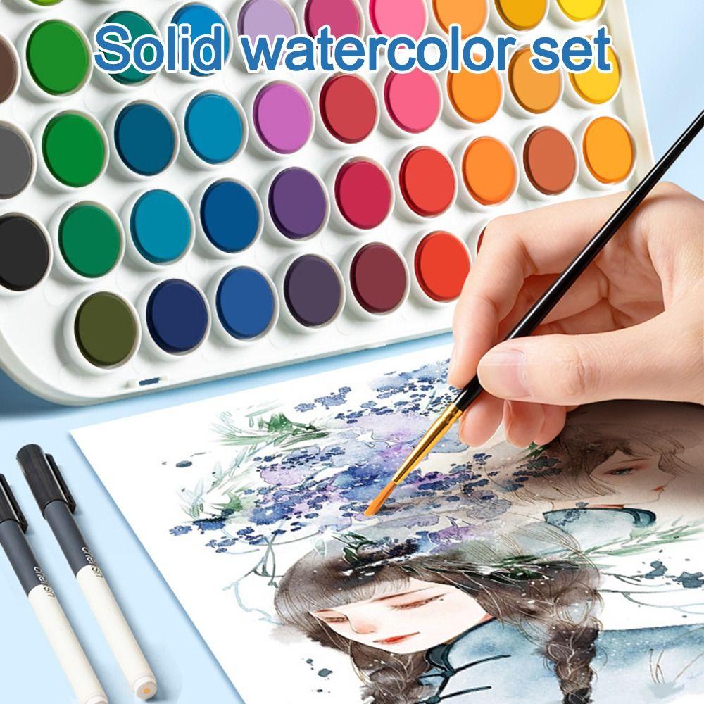 12/16/28/36/48 Colors With Water Brush Pen Watercolor Paint Set  Drawing Art Paint Supplies