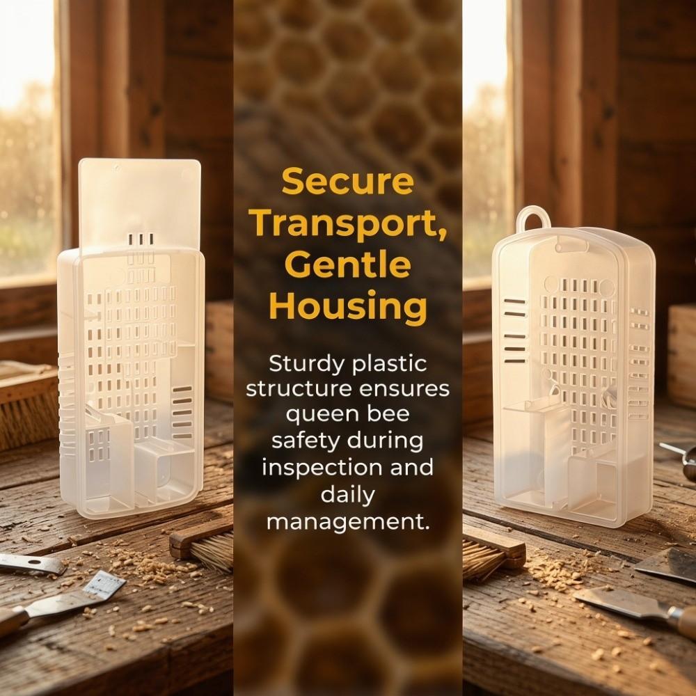 10Pcs Plastic Bee Transport Cage Ventilated Bee Rearing Cage Reusable Queen Bee Cage  Bee Rearing
