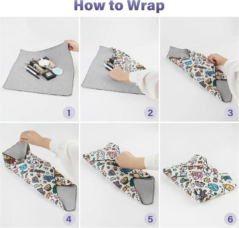 Portable Magic Cloth Makeup Bag Camera Lens Wrapping Cloth Patch Cloth Storage Bag Self-adhesive Multi-purpose Storage Accessory