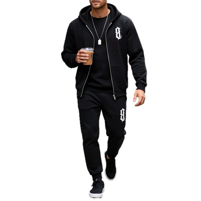 Minimalist Hoodie - Set Gothic B Print Loose Fit Casual Outfit Teens Young Adults