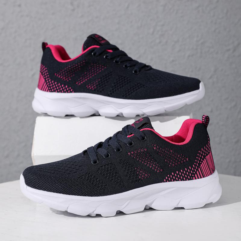 Women's Flying Woven Breathable Super Light Stuffed Sports Shoes Large Size Ultra -light Stool Women's Sports Shoes