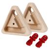2PCS Wooden Climbing Triangle Fingerboard Multifunctional Simulated Rock Climb Finger Strengthen Board Reusable Pull-Up Handle