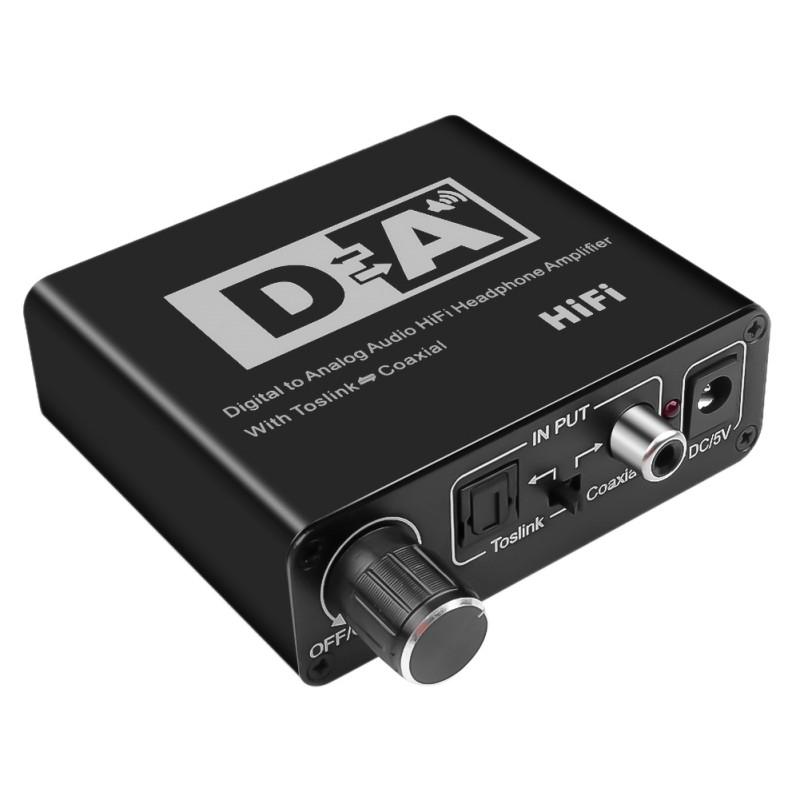 Digital To Analog Audio Converter with USB Cable Toslink Optical To Analog L/R RCA Audio