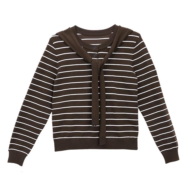 Betu Women's Knit Sweater with Detachable Shawl