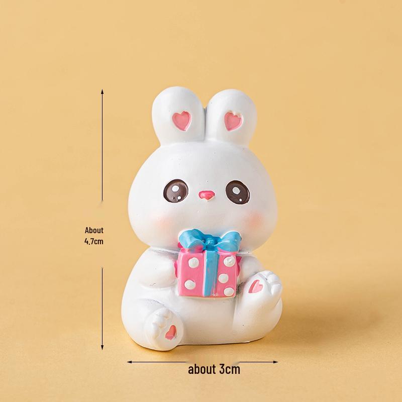 Pastoral Rabbit & Carrot Mini Basket Cake Topper Set