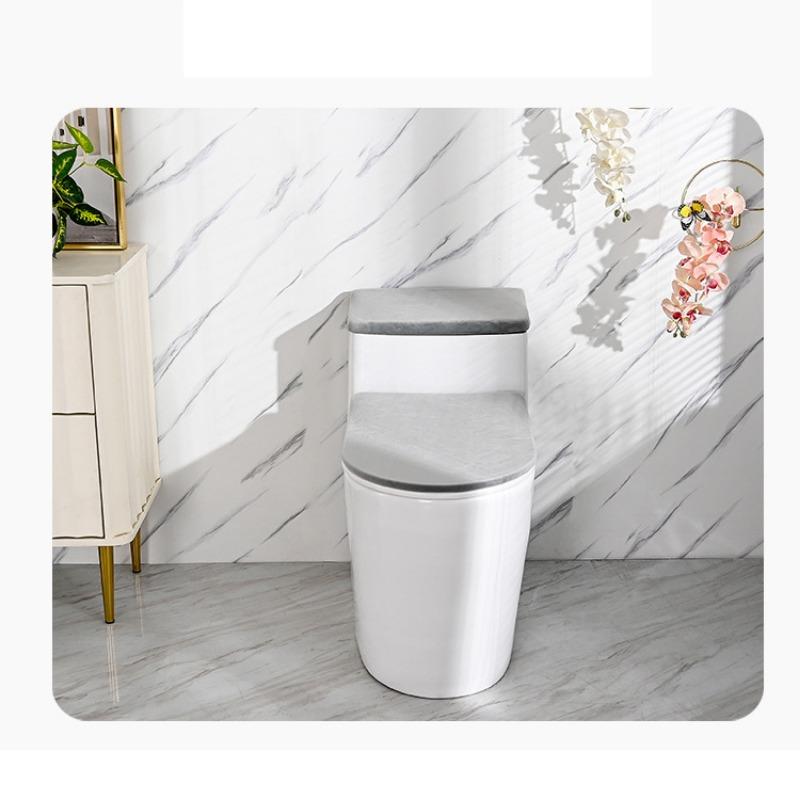 Stretch Velvet Toilet Lid Cover and Toilet Tank Lid Cover, Bathroom Toilet Lid Cover Set with Elastic Bottom, Machine Wash