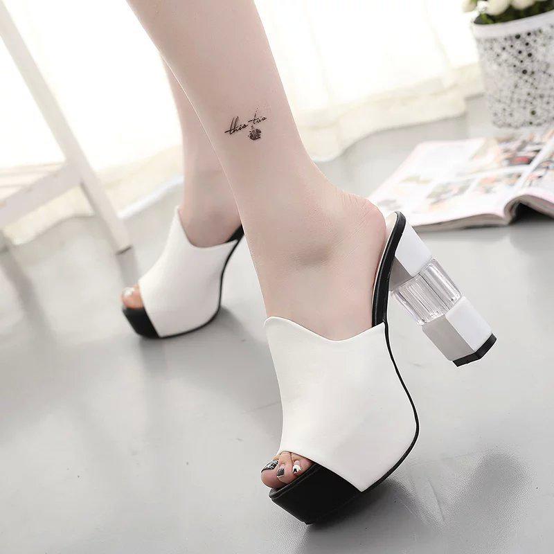 2019 waterproof table handmade new sandals women's summer thick-soled high-heeled thick-heeled women's shoes Korean version of wedge-heeled sandals
