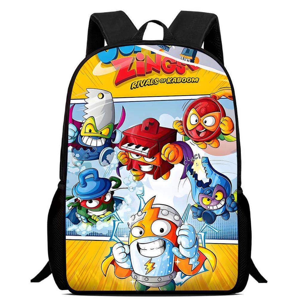 Printed Super Zings School Bag, Elementary School Cartoon Backpack 12th Grade