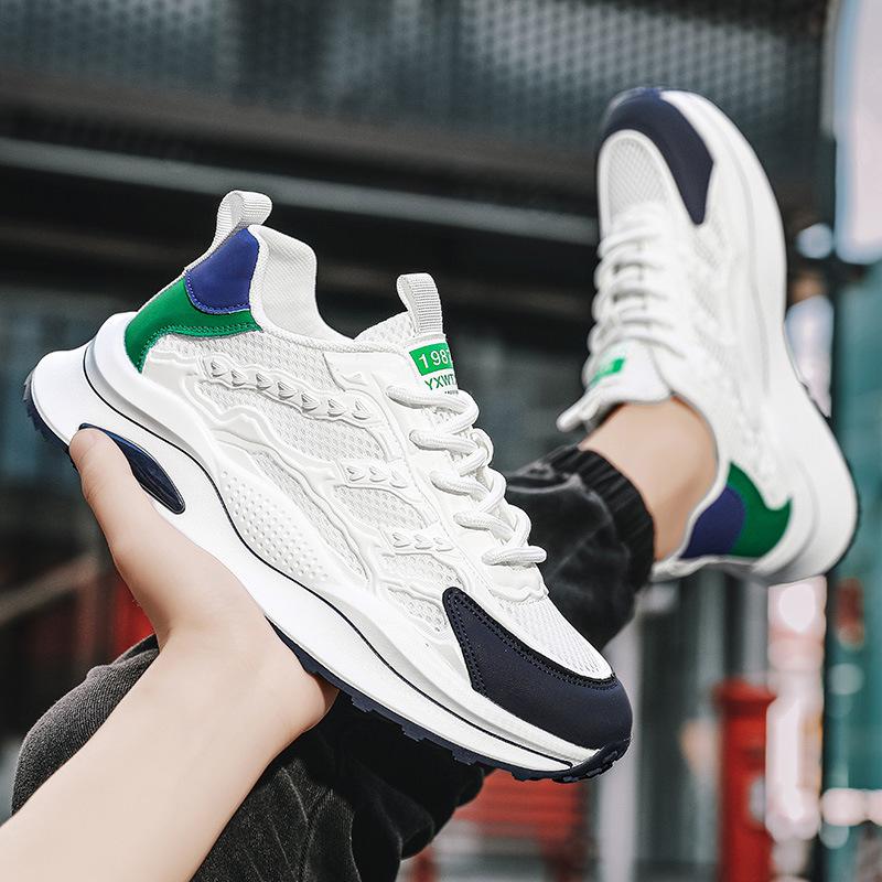 Men's Shoes Summer New Youth Sports Shoes Casual High-top Breathable Mesh Heightening Dad Versatile Trendy Shoes