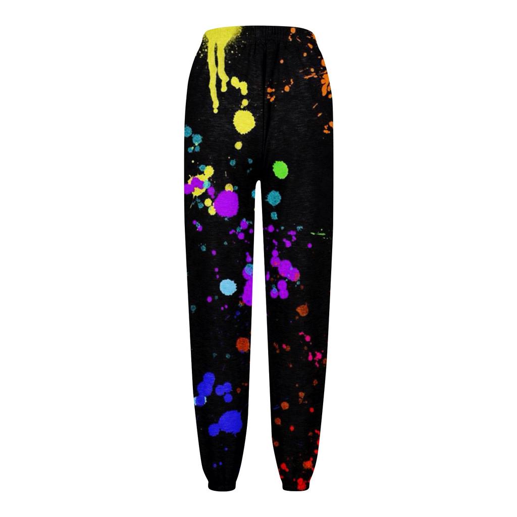 Women's Casual FashionColor-matching Tie- Printed Casual Drawstring Elasticated Waist Drawstring Pants