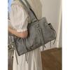 Wasteland style handheld motorcycle bag women's 2025 new trendy Korean retro tote bag high-end large-capacity underarm bag