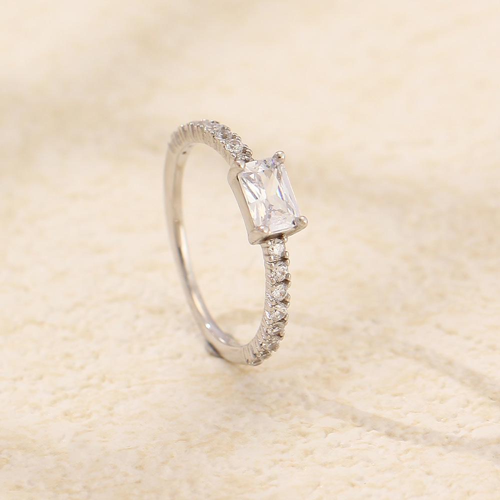 S925 Sterling Silver Zirconia Paved Wedding Ring - High-End Gift for Girlfriend or Anniversary