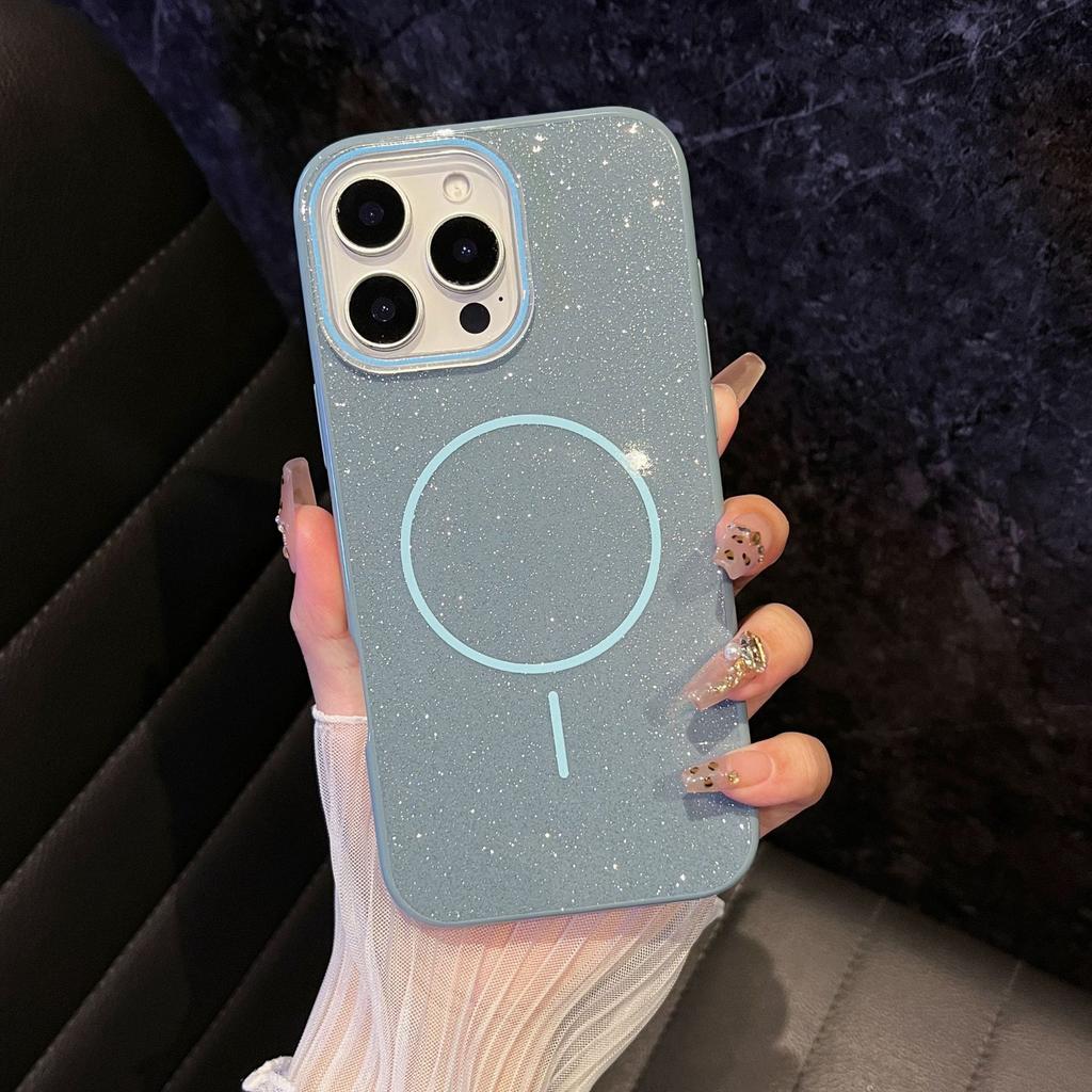 Customized high-value IMD glitter light luxury fashion magnetic suction solid color simple application Apple 11 mobile phone case 11/11