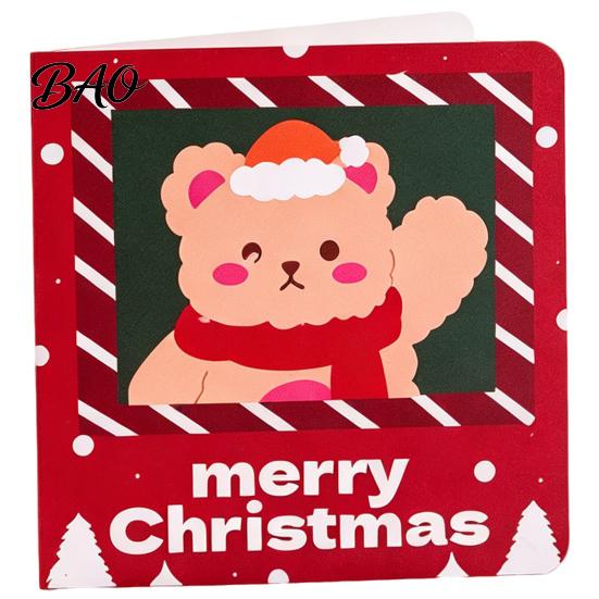 Merry Christmas Cards 10Pcs Greeting Set, Folding Cartoon Blank Santa Claus Note Cards, Festive Blessing for Holiday Gift