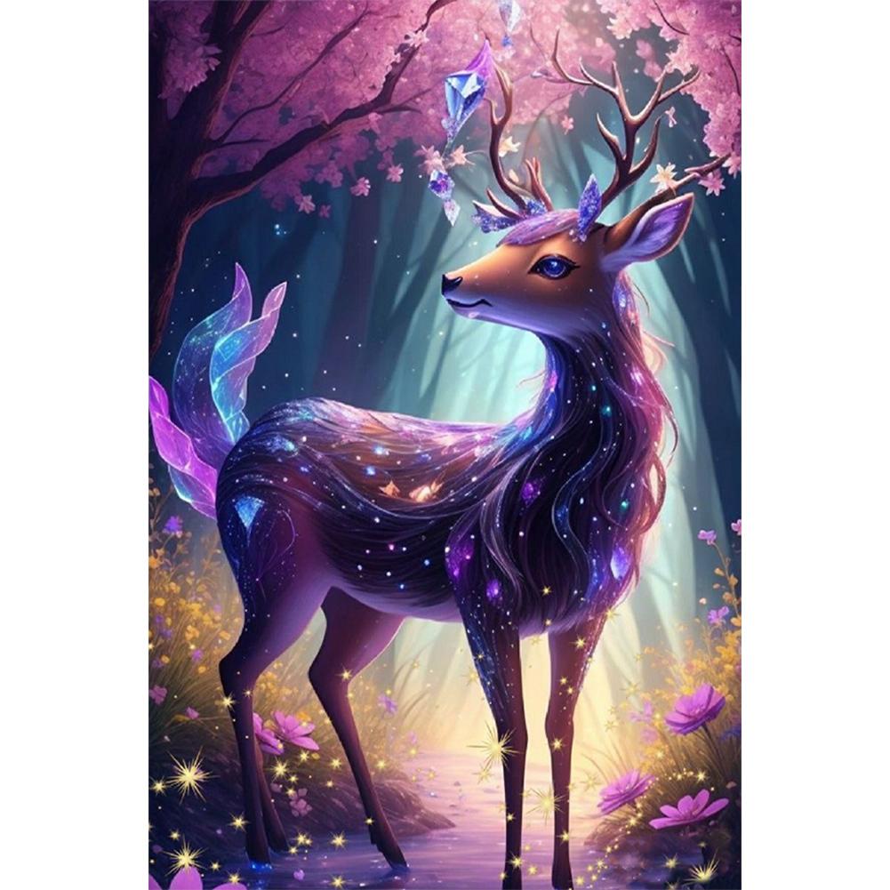 

5D DIY Full Round Drill Diamond Painting Glow Deer Kit Home Decoration 40x60cm China Mainland