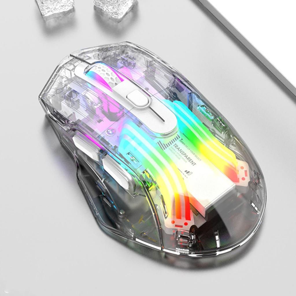 Gaming Mouse 2.4G Wireless   Wired USB Transparent 3 Mode 5   DPI Quiet RGB Game Mouse for PC Tablet