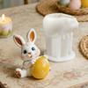 3D Easter Bunny Holding Eggs Silicone Candle Mould DIY Soft Silicone Crafting Tools For Easter Home Crafts Decorations Holiday