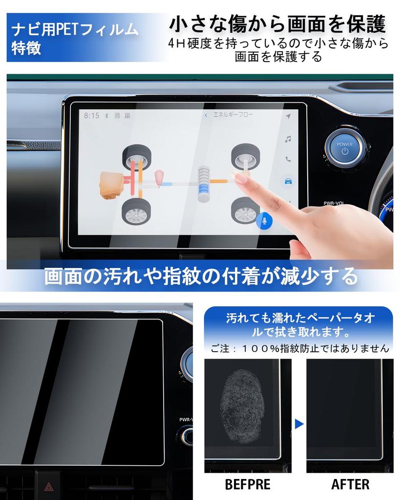 LANTU for Toyota New Noah Voxy 90 Series Rear Seat Display Film Navi Glass Film Rear Seat Monitor OLED Rear Seat Display Protective Film Fingerprint
