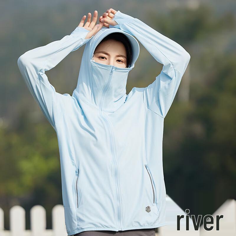 WEZHO Damska oddychająca kurtka z kapturem chroniąca przed słońcem z lodowego jedwabiu