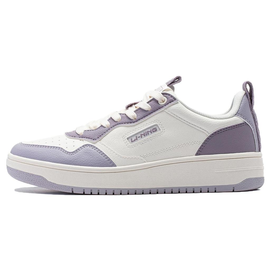 New LINING Star Sugar Skateboard Shoes Women's Low Top Purple/White AGCT472-4