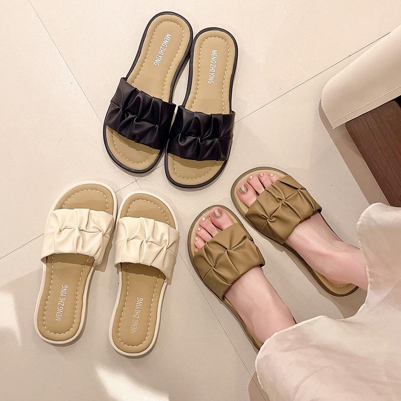 Slippers Women's Summer Outer Wear New Fashion Flat Heel Thin Bottom Light Soft Bottom Non-slip Pregnant Women One Word Cool Slippers Tide