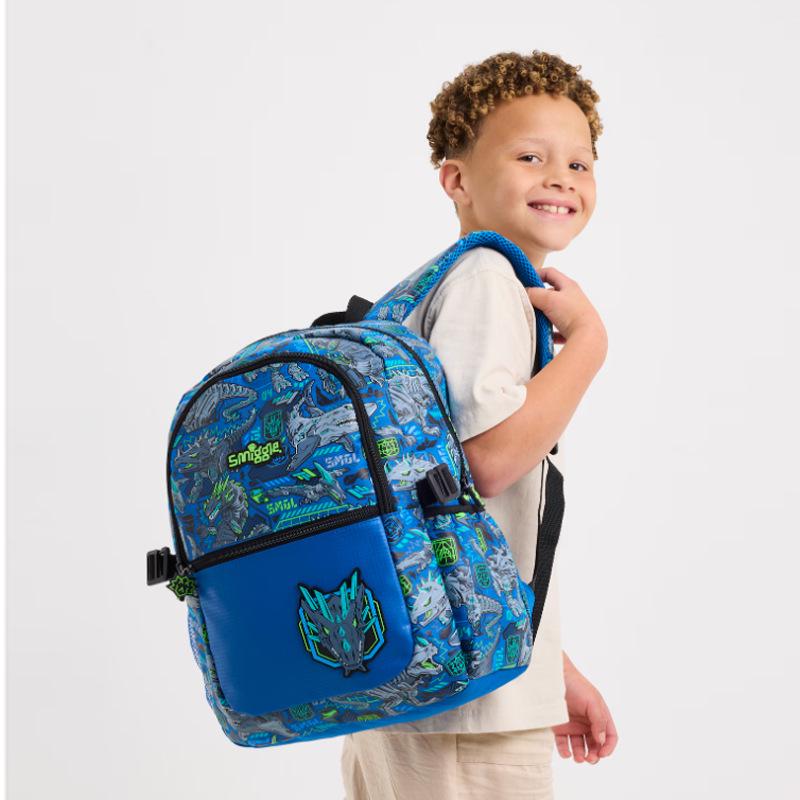 Smiggle Australia Large-Capacity Cartoon Backpack with Lunch Bag for Primary School Students