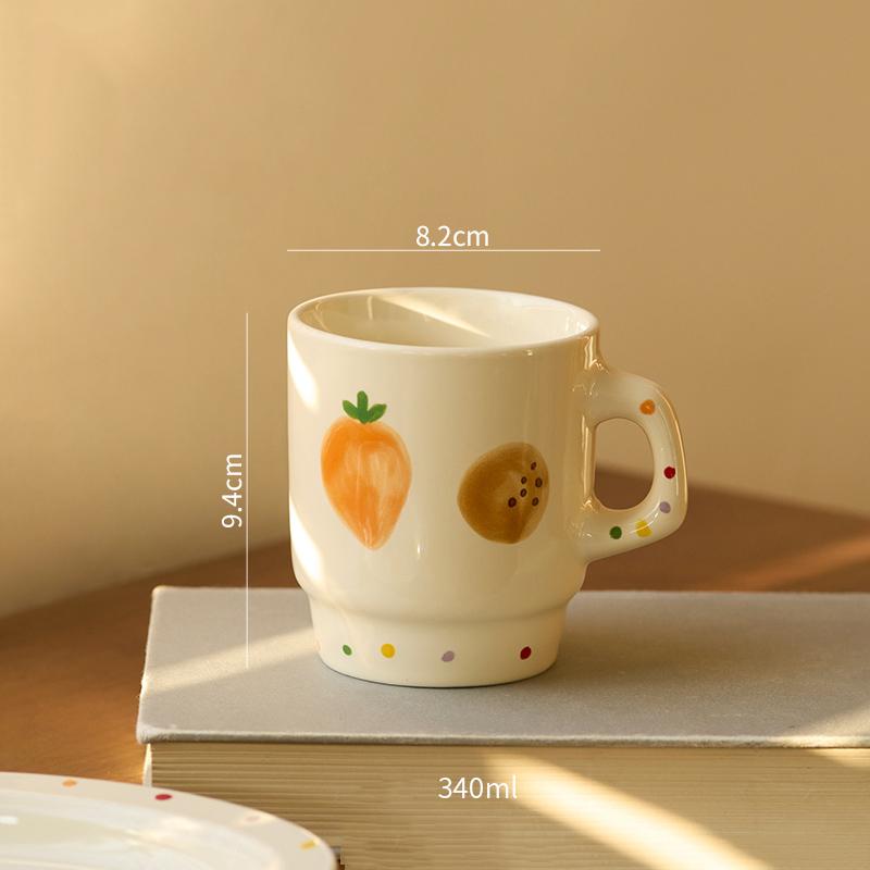 Handbemalte Keramikteller mit Gemüsemotiv, High-End-Luxus-Dessertladen, Nachmittagstee, Kaffeetasse, köstliche Gerichte, Haushaltsgeschirr