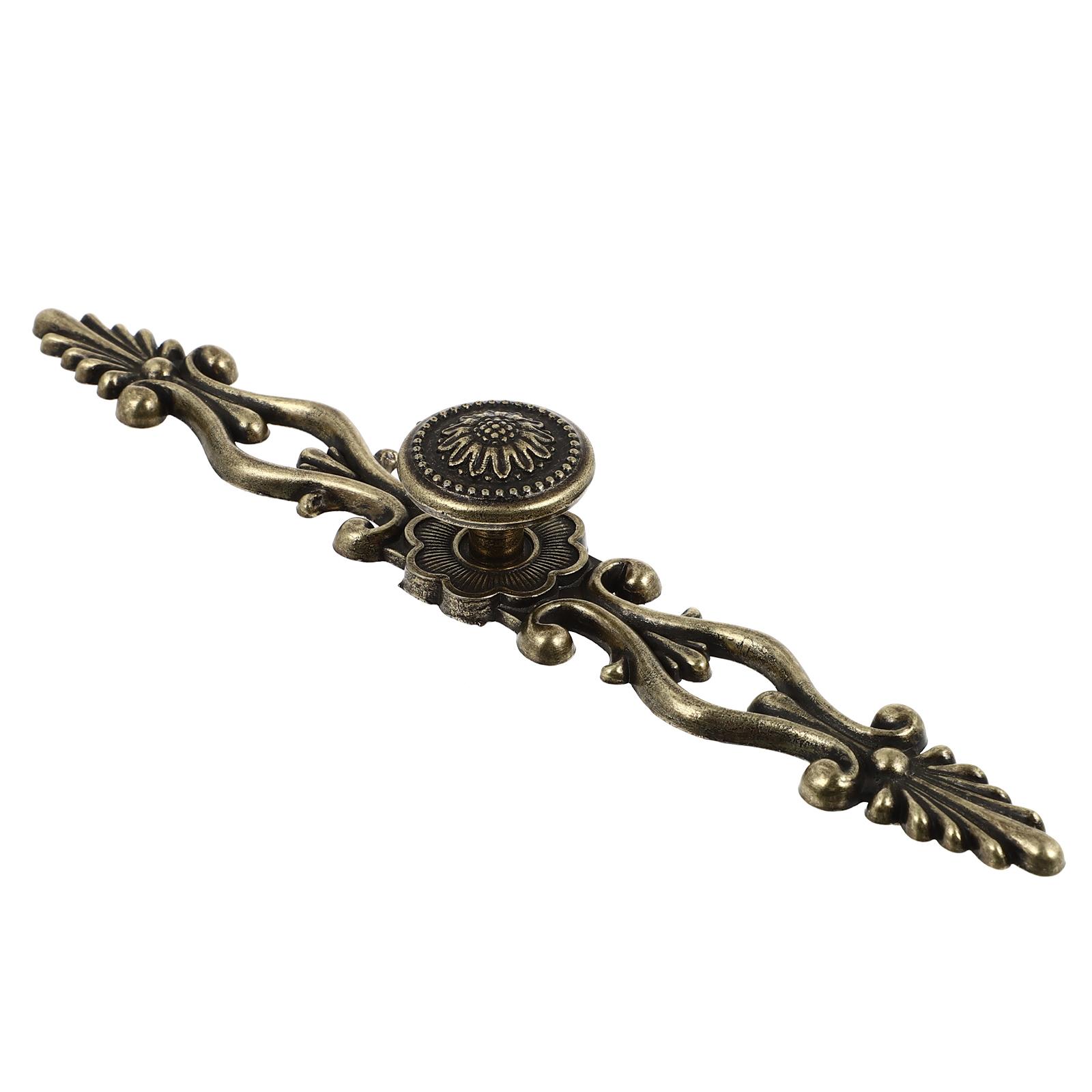 

European Carved Drawer Pulls Vintage Zinc Alloy Cabinet Handles Bronze Finish For Wardrobe Closet Cupboard Decor